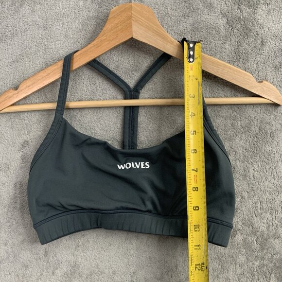 Darc Sport Sports Bra Womens Small Gray Workout Gym Athleisure Wolves Numbered - Picture 2 of 8